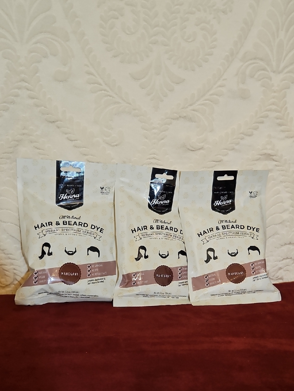Henna Mahogany Hair & Beard Dye - Rich Mahogany Shade 3 New Packs